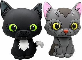 Warrior Cats Collectible 3D Figurines - Ravenpaw & Graystripe Twin Pack from The Warriors Book Series The Prophecies Begin, Officially Licensed Products