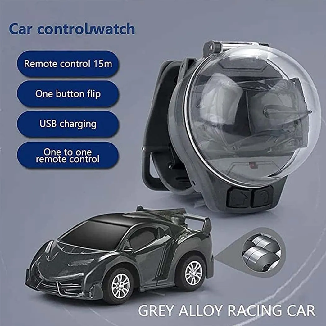 Watch Remote Control Car Toy, 2023 Mini Cartoon RC Car Analog Watch, 2.4G Long Distance Infrared Remote Control Sensing Model Car Toys, Racing Car Watch