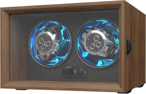 Watch Winders for Automatic Watches,Double Automatic Watch Winder for Rolex,4 Rotation Mode Setting,Blue Light,Elastic Watch Pillows for Cartier Omega,Gift for Man