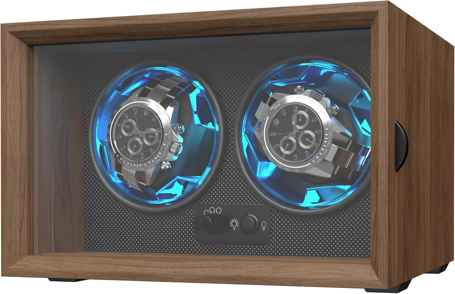 Watch Winders for Automatic Watches,Double Automatic Watch Winder for Rolex,4 Rotation Mode Setting,Blue Light,Elastic Watch Pillows for Cartier Omega,Gift for Man