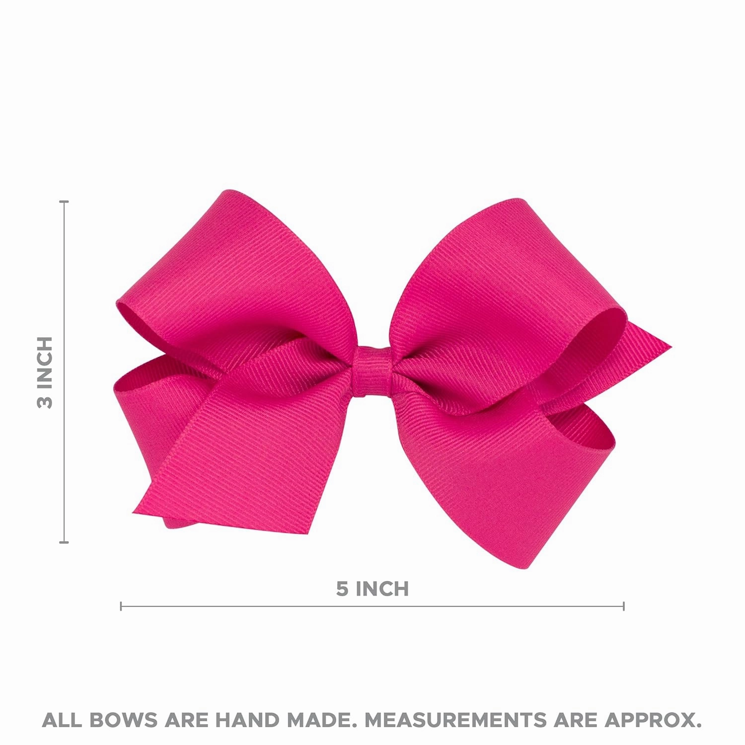 Wee Ones Girls' Classic Grosgrain Hair Bow with Scalloped Edges and Plain Wrap Center on a WeeStay Hair Clip, Medium, Red