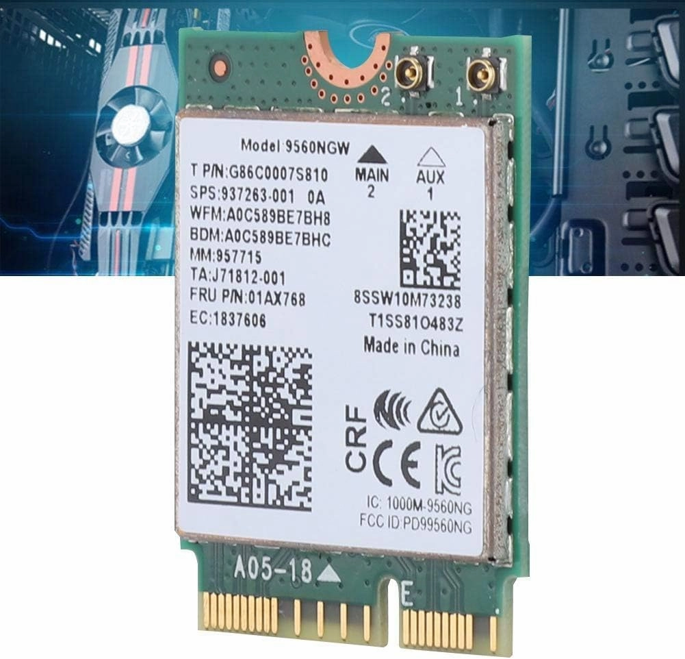 WiFi Card for Intel 9560AC NGW, Wireless 1730Mbps 2.4G/5G Dual Band Bluetooth 5.0 Network Card for Samsung/Dell/Sony/ACER/ISUS/MSI/Clevo/Terransforce/Hasee