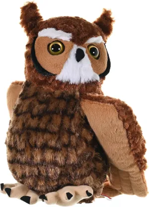 Wild Republic Great Horned Owl Plush, Stuffed Animal, Plush Toy, Kids Gifts, Cuddlekins 12", Model Number: 12310