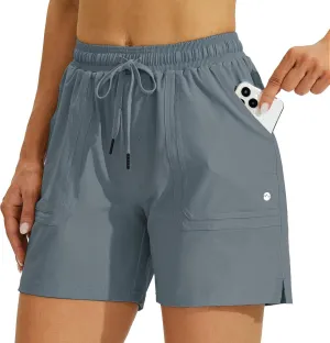 Willit Women's 5" Hiking Shorts Golf Athletic Outdoor Shorts Quick Dry Workout Summer Water Shorts with Pockets