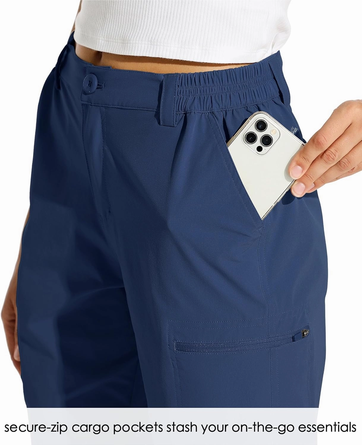 Willit Women's 10" Hiking Cargo Shorts Stretch Golf Active Long Quick Dry Outdoor Summer Shorts