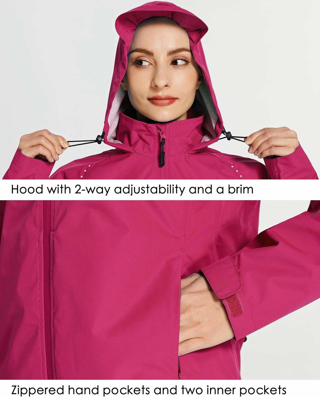 Willit Women's Cycling Running Jackets Rain Windproof Jackets Lightweight Windbreaker Bike Hiking Jacket Packable Hooded