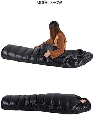 Winter Ultralight Thermal Adult Mummy 95% White Goose Down Sleeping Bag Sack W/Compression Pack for Backpacking Camping Hiking