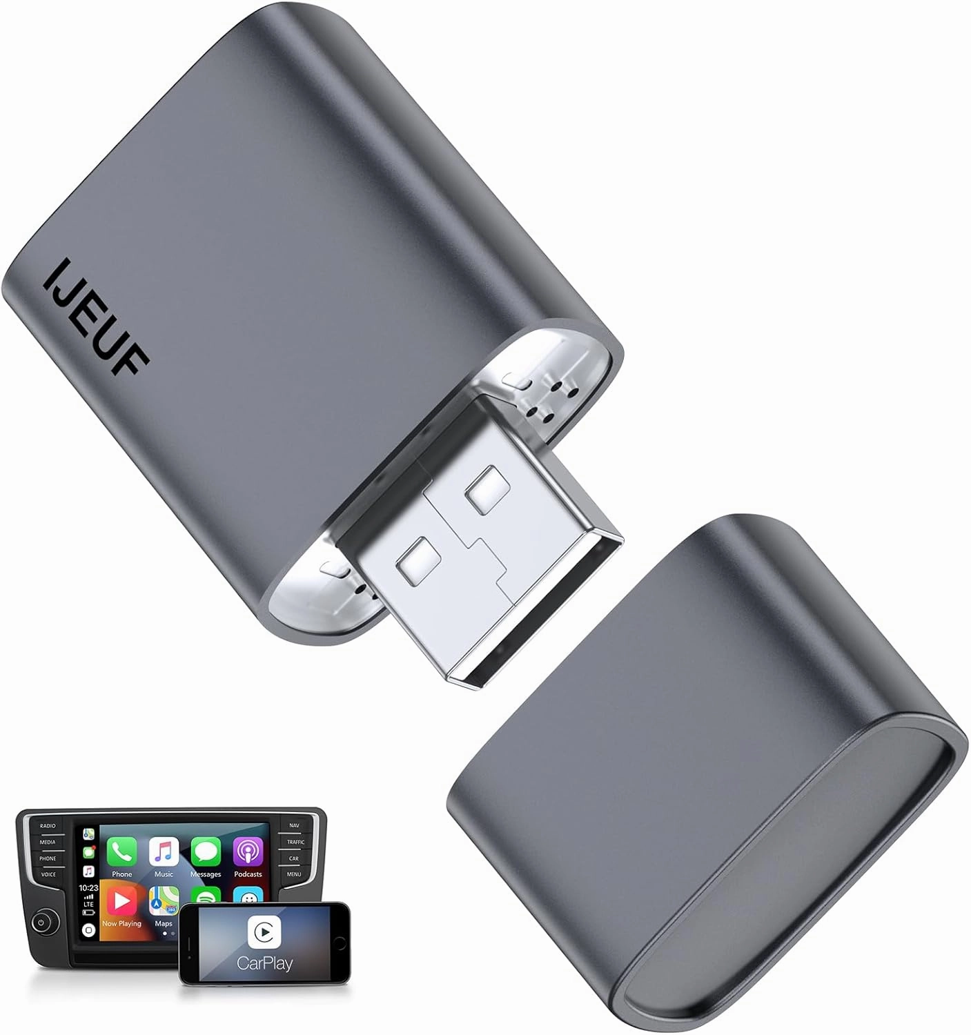 Wireless CarPlay Adapter for Apple iPhone 2025 Upgraded,Ultra-Low Lag,Stable Connection,Mini Apple Car Play Wireless Adapter for Cars with Built-in Wired CarPlay and iPhone iOS 10 ,USB A