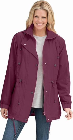 Woman Within Plus Size Fleece-Lined Taslon Anorak