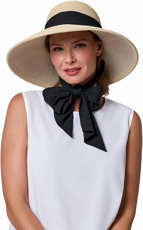 Women's Stylish Sun Hat - UPF 50  Sun Protection - 2-in-1 Interchangeable Scarves - Stella (One Size)