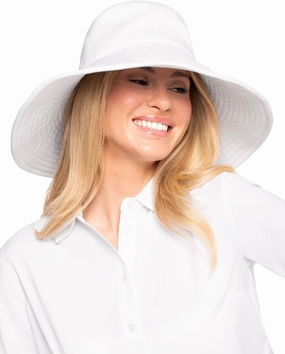 Women's Ultra Wide-Brim Floppy Shapeable Beach Hat - UPF 50 Protection - Brittany in White