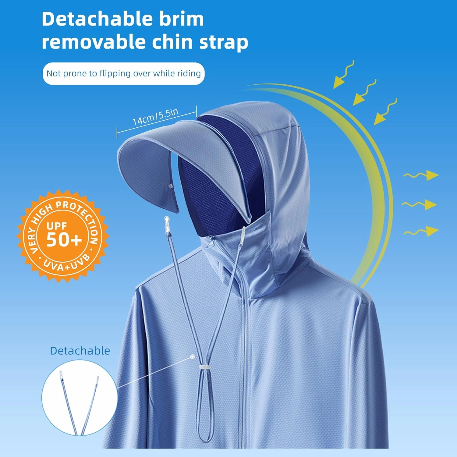 Women's UPF 50  Sun Protection Jacket Lightweight Cool UV Shirt Long Sleeve with Hoodie Brim Thumb Hole Running