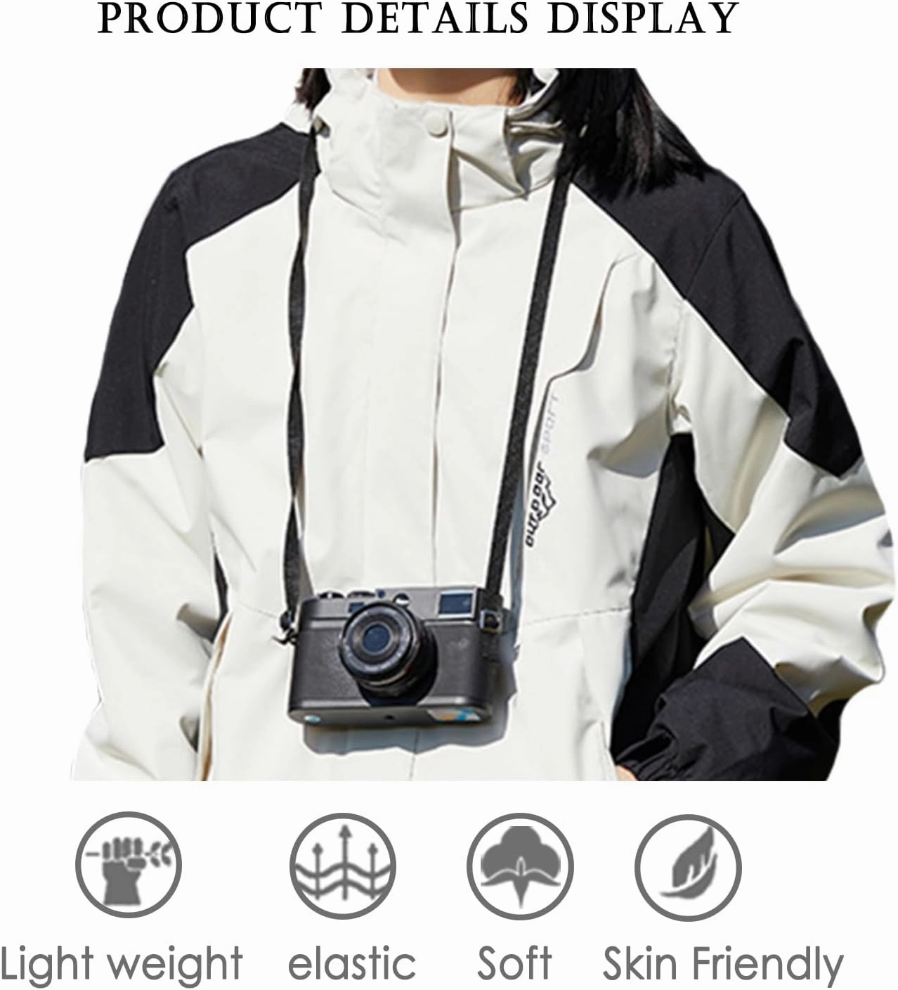 Women's Waterproof Rain Jacket Lightweight Hooded Raincoat for Hiking Travel Outdoor Softshell Windbreaker Jacket