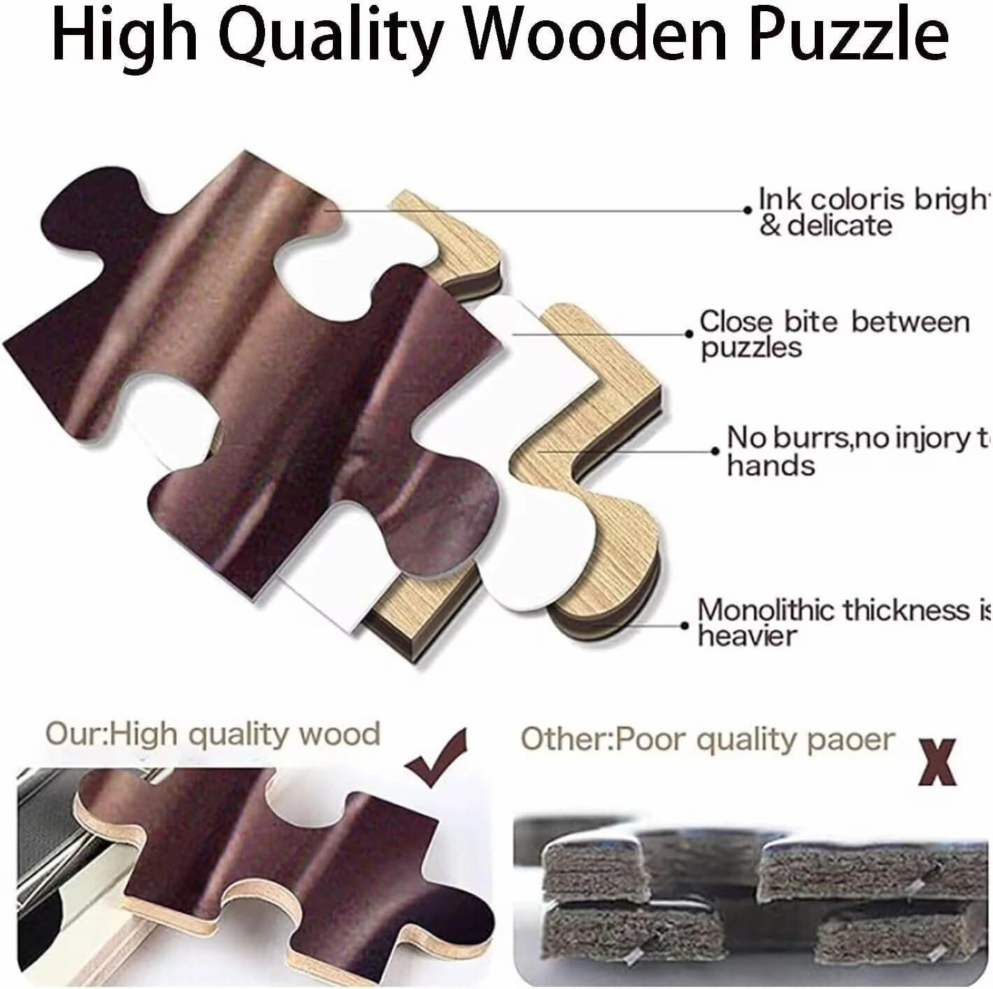Wooden Puzzle Train Train Engine Steam Rails Tracks Sky Game Pieces for Whole Family to use time Home Wall Art or Perfectly Gifts 500 PCS