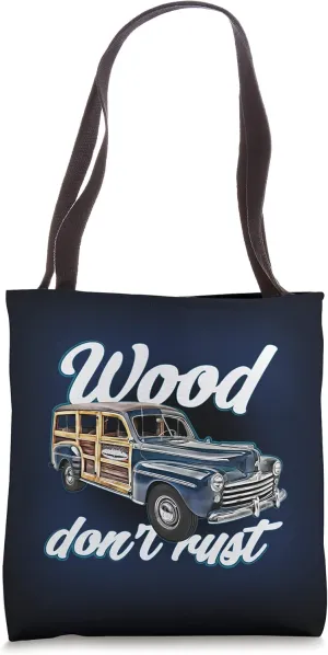 Woody Wagon,40s Station,Classic Hotrod,Vintage,distressed Tote Bag