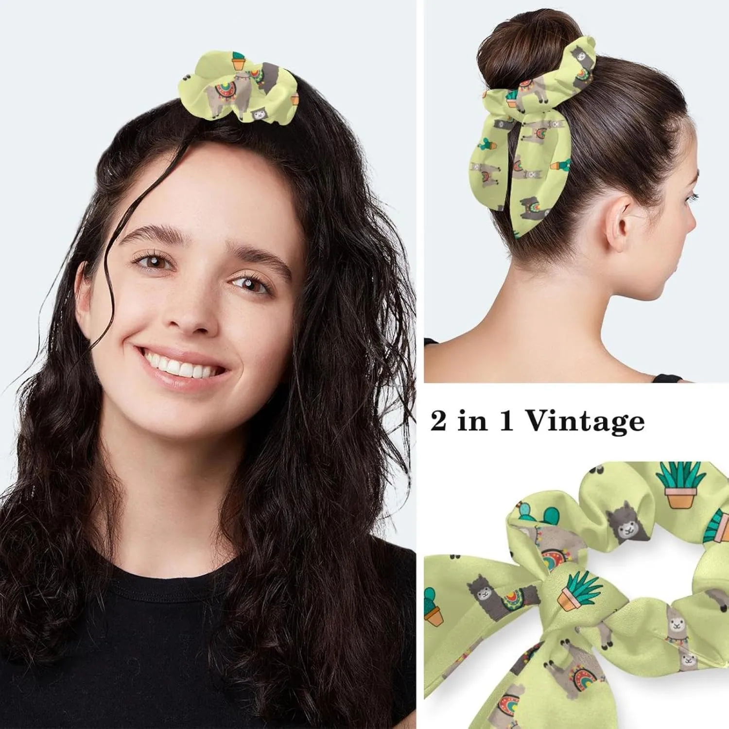 Working Hats with Buttons & Ribbon Ties for Women, Unicorn Black Surgery Scrub Cap Long Hair, Nurse Bouffant Caps