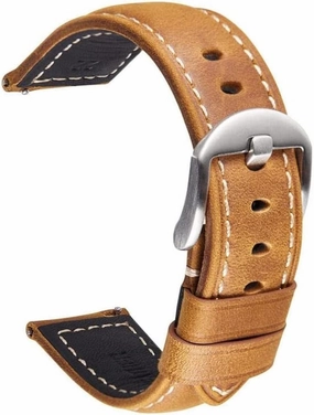 Wrist Straps Adjustable 20mm 22mm Genuine Leather Strap Atch Band Canvas Quick Release Retro Bracelet