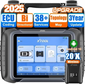 XTOOL D8W Wireless Bidirectional Scan Tool, 2025 OBD2 Scanner with Topology, FCA AutoAuth, 3-Year Updates, ECU Coding, PMI, 38  Resets, Full Diagnostic Scanner for Car, Crankshaft Relearn, CAN FD/DoIP