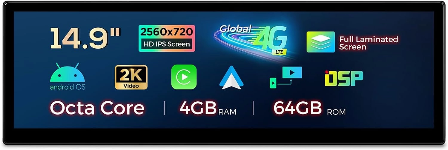 XTRONS 14.9 Inch Android 14 Car Stereo for BMW E90 E91 E92 E93 (2004-2008) CCC System, 2K IPS Touch Screen 4 64GB Global 4G Car Radio GPS Navigation Support Wireless Car Play Android Auto