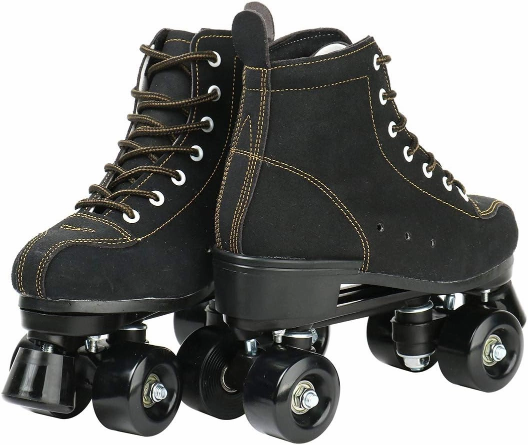 XUDREZ Cowhide Roller Skates for Women and Men High-Top Shoes Double-Row Design,Adjustable Classic Premium Roller Skates