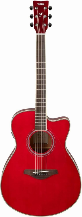 Yamaha FGC-TA Concert Cutaway Transacoustic Guitar w/ Chorus and Reverb, Ruby Red