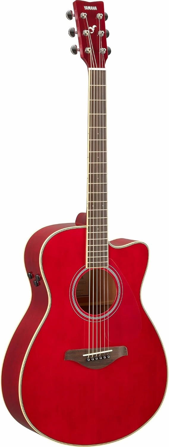 Yamaha FGC-TA Concert Cutaway Transacoustic Guitar w/ Chorus and Reverb, Ruby Red