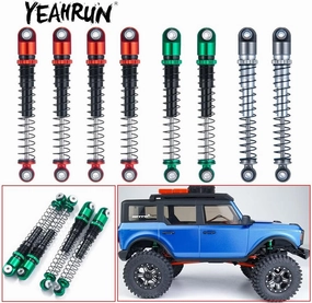 YEAHRUN 4Pcs 48mm Aluminum Threaded Mini Shock Absorber Damper for Axial SCX24 90081 1/24 RC Crawler Car Truck Universal Parts - (Color: Green)