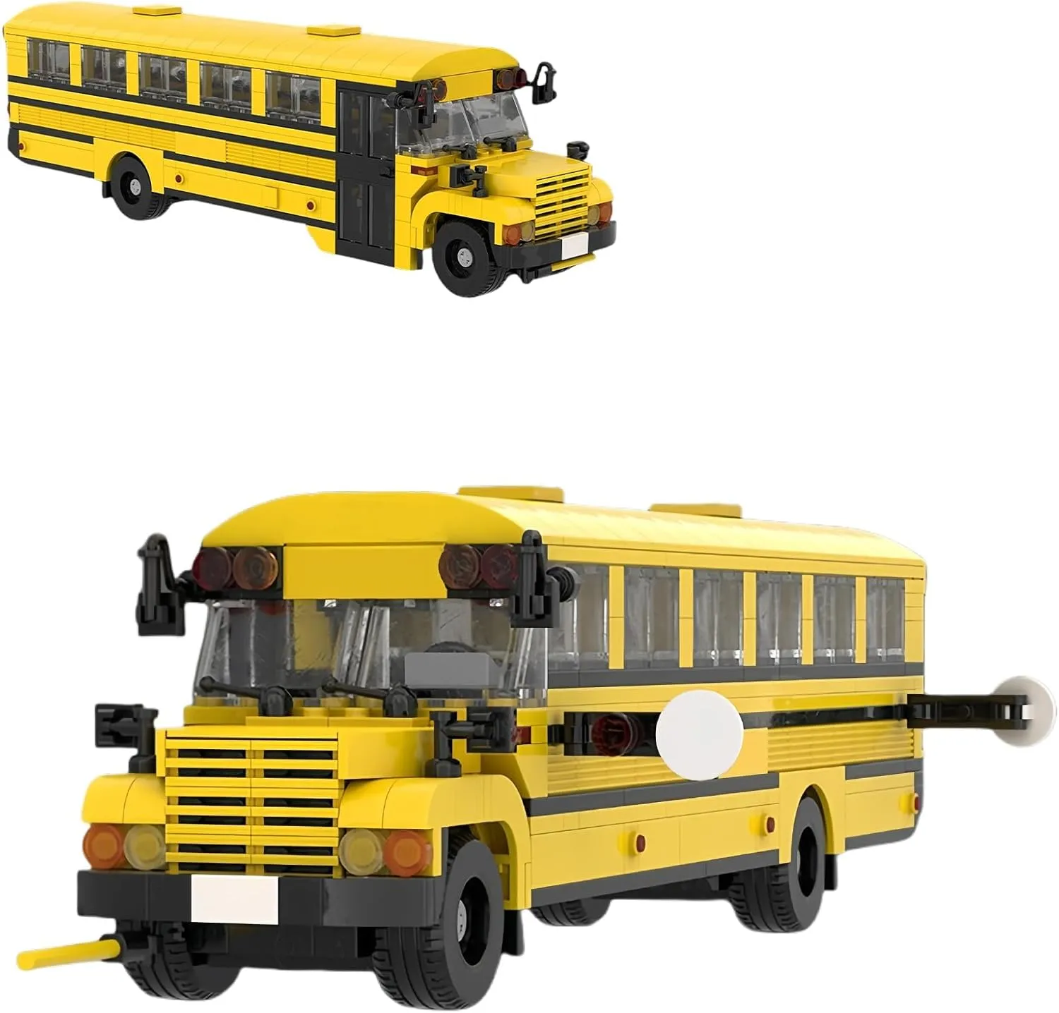 Yellow School Bus Building Blocks Kits, City School Toy Set, Mini Toy Block Car, Bedroom and Living Room Decorations, 635 Pcs, Gift for Car Lovers