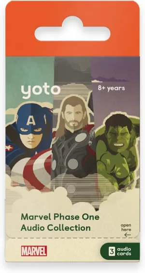 YOTO Disney Junior Novels: Marvel Phase 1 Collection – 3 Kids Audio Cards for Use with Player & Mini All-in-1 Audio Device, Screen-Free Listening with Fun Playtime Bedtime Travel Stories, Ages 8 