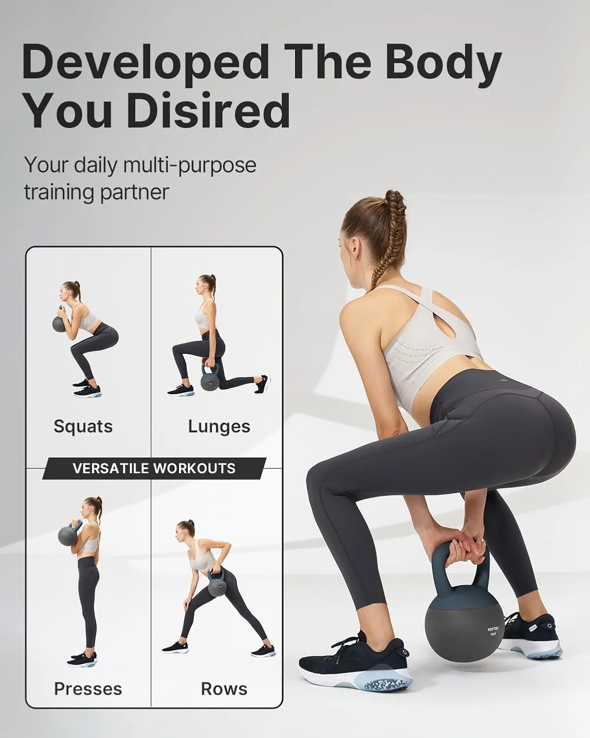 YOTTOY Soft Kettlebell, Set for Strength Training Kettlebells & Home Workouts, Soft-Sided Cushioned Base, Wide-Handle - Ideal for Men, Women, & Beginners