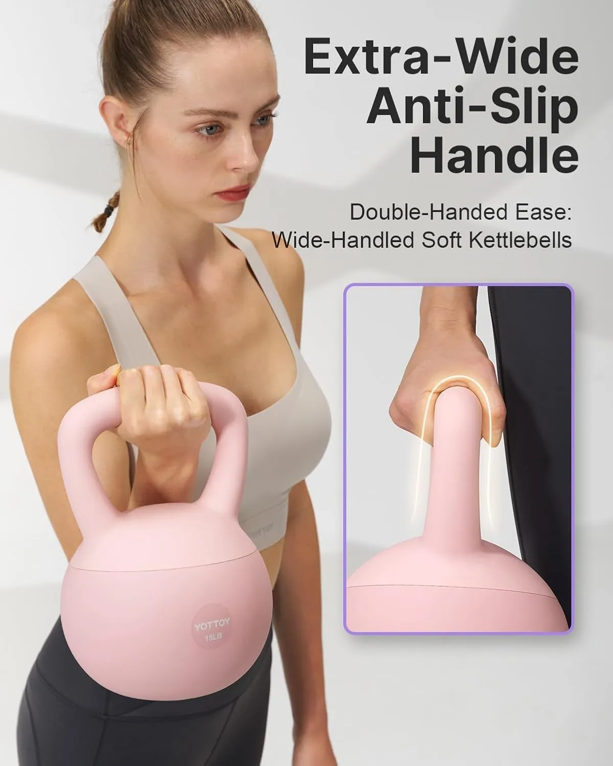 YOTTOY Soft Kettlebell,Kettlebell Anti-Slip Grip Weight for Home Workouts, Kettlebells Set Strength and Safety Guaranteed