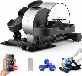YOUNGFIT Under Desk Elliptical, Ellipse Leg Exerciser While Sitting for Seniors, Electric Seated Pedal Exerciser with Fitness APP, Remote Control, Quiet &Portable for Home Office Use