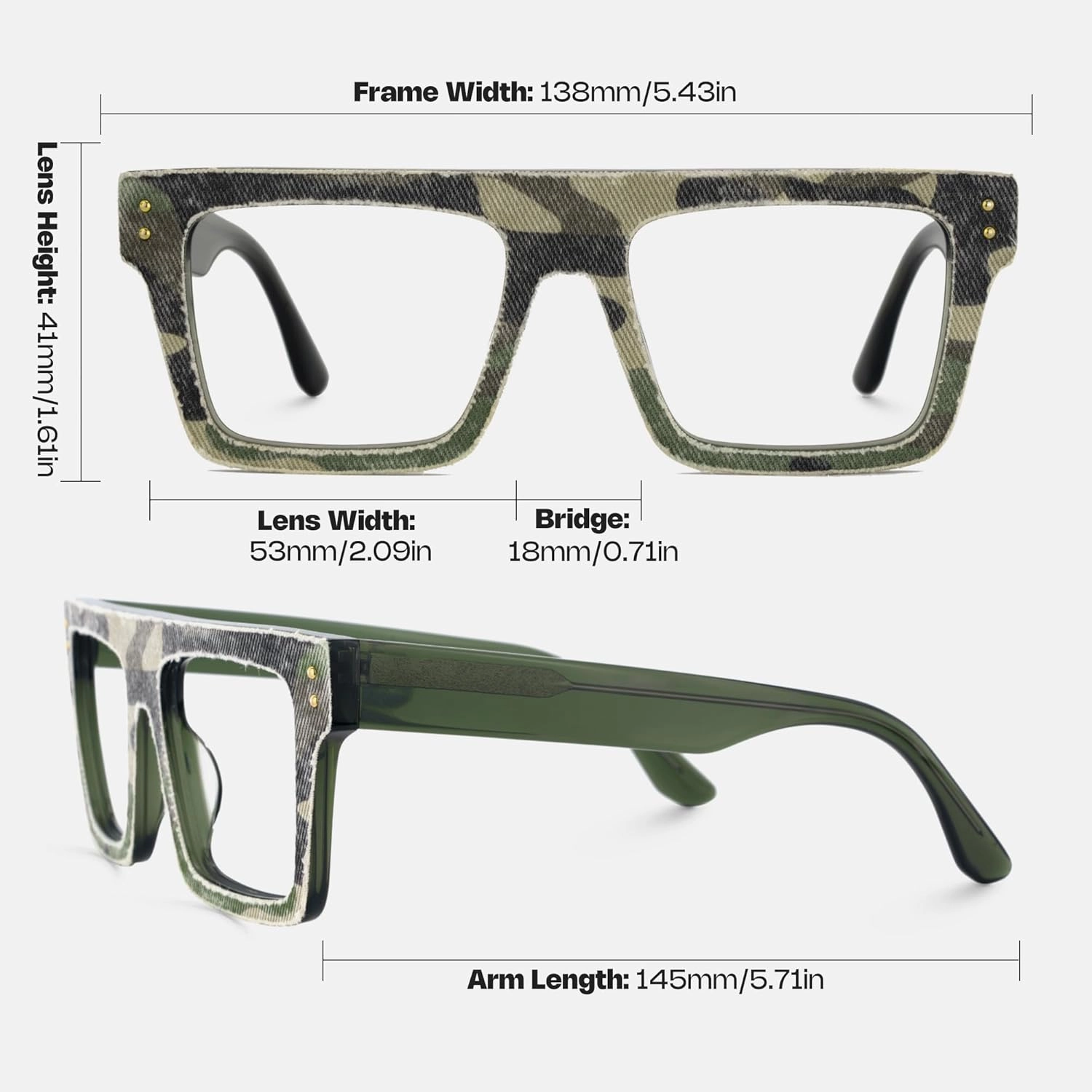 Zeelool Classic Oversized Aviator Eyeglasses Fashion Clear Glasses for Men with Non-prescription Lens Killian ZJGA358799