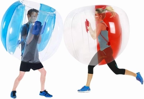 ZHUYNXIR 2 PC Sumo Ball for Adults, Bumper Bounce Balls for Kid, Inflatable Bounce Ball for Kid, Body Zorb Ball for Kids Outdoor Team Gaming Play (48 in,Blue Red)