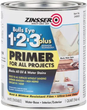 Zinsser Rust-OLEUM 249933 1-2-3 Plus, 1 Quarts (Pack of 1), White, 11 Fl Oz
