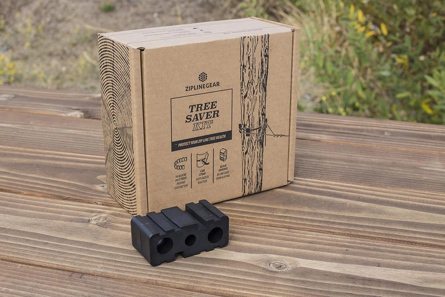 ZIPLINEGEAR Tree Saver Block Kit (for 2 Trees), Comes with Adjustable Straps for Trees up to 3FT in Diameter, 16 Heavy Duty Nylon Tree Saver Blocks Protect Tree Bark from Zip Line Cable